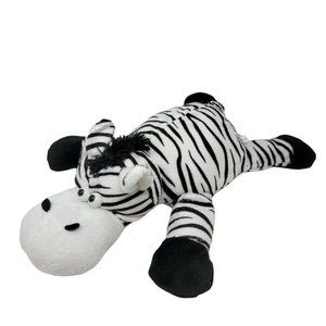 Hugfun Zebra Striped Plush Stuffed Animal Toy Black White Stripes 17"